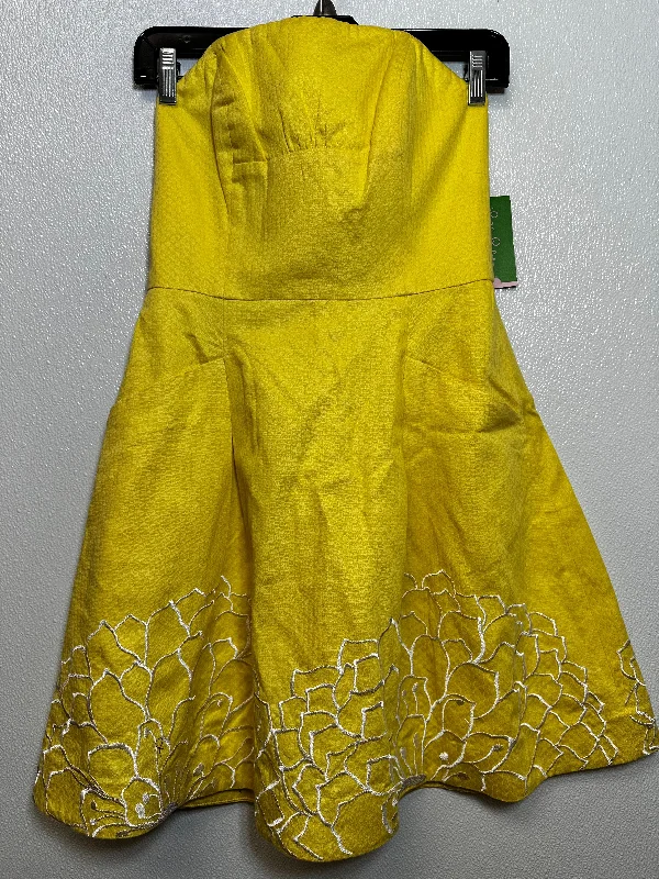 Blossom Starfruit  Dress Casual Short By Lilly Pulitzer In Yellow, Size: 2