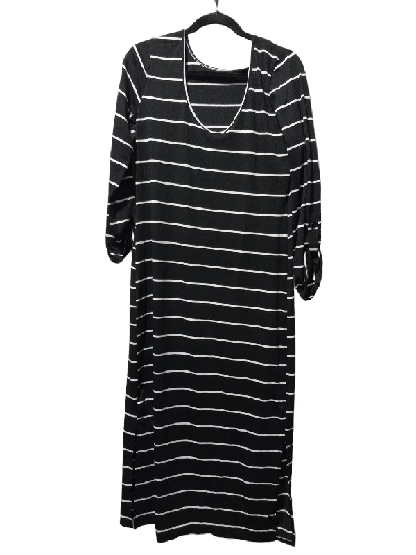 Striped Pattern Dress Casual Maxi Clothes Mentor, Size M