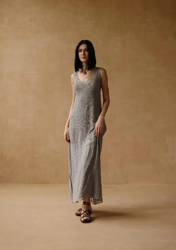 ZOEY MAXI DRESS- SILVER