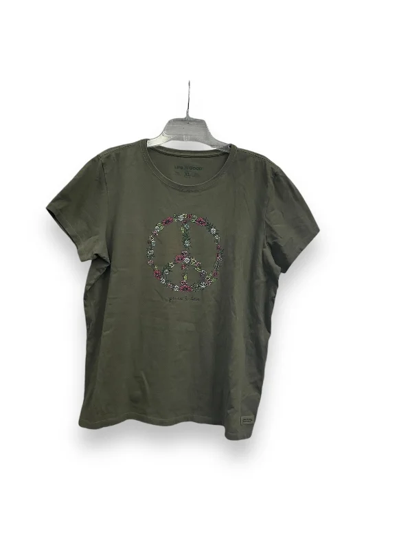 Top Short Sleeve By Life Is Good In Green, Size: Xl