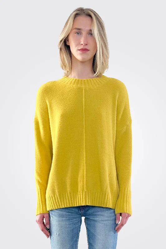 Rib Collar Sweater - Yellow