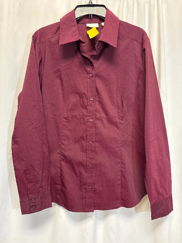 Top Long Sleeve By New York And Co In Purple, Size: Xl