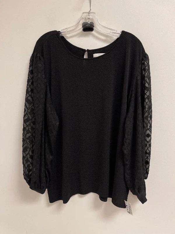 Top Long Sleeve By Nordstrom In Black, Size: 3x